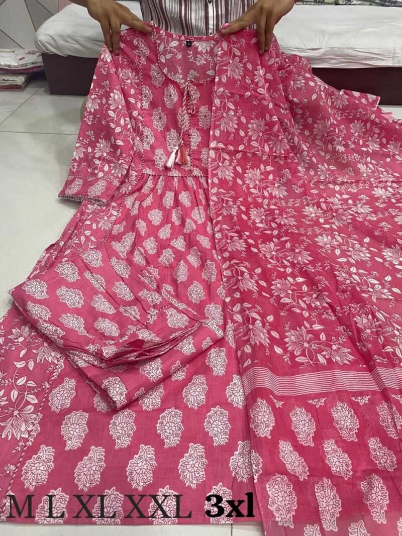 Pink Floral Afghani Suit - Image 6
