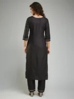 Black Color Viscose Rayon Printed Kurti & Pant set