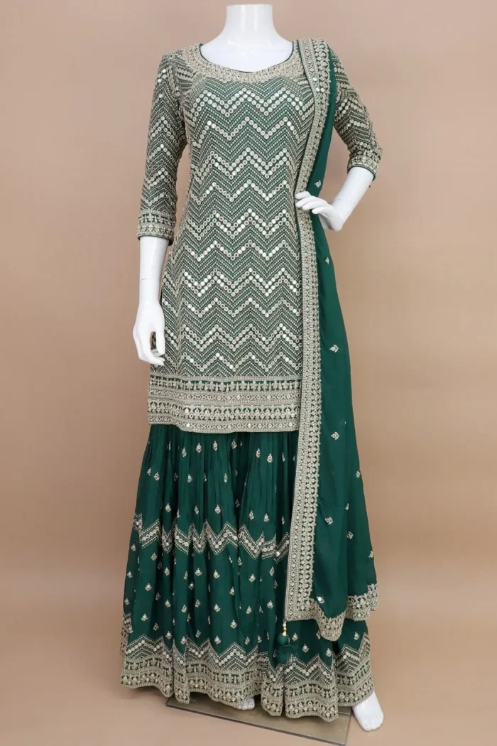 green faux georgette sharara dress 1 jpg