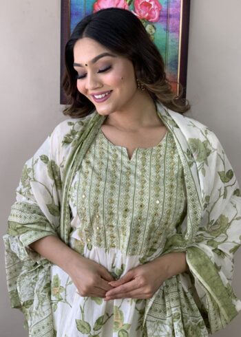 Mirror Work Kurti With Pant - Image 3