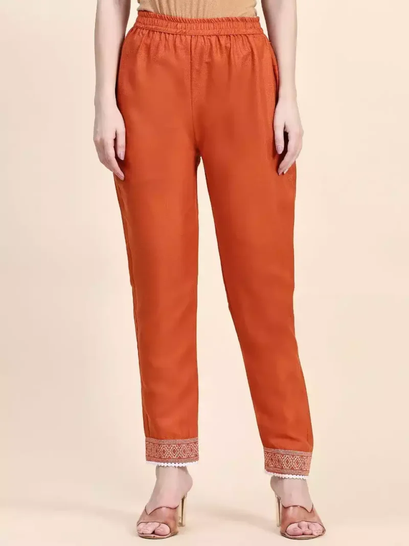 Orange Color Jaipuri Cotton Printed Suit Set - Image 4