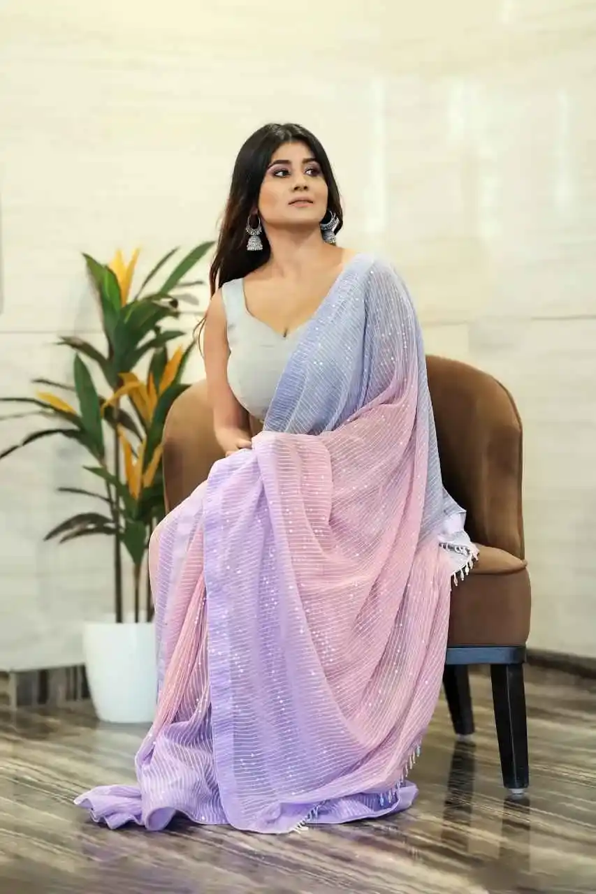 Beautiful Padding Multi Color Heavy Georgette Saree