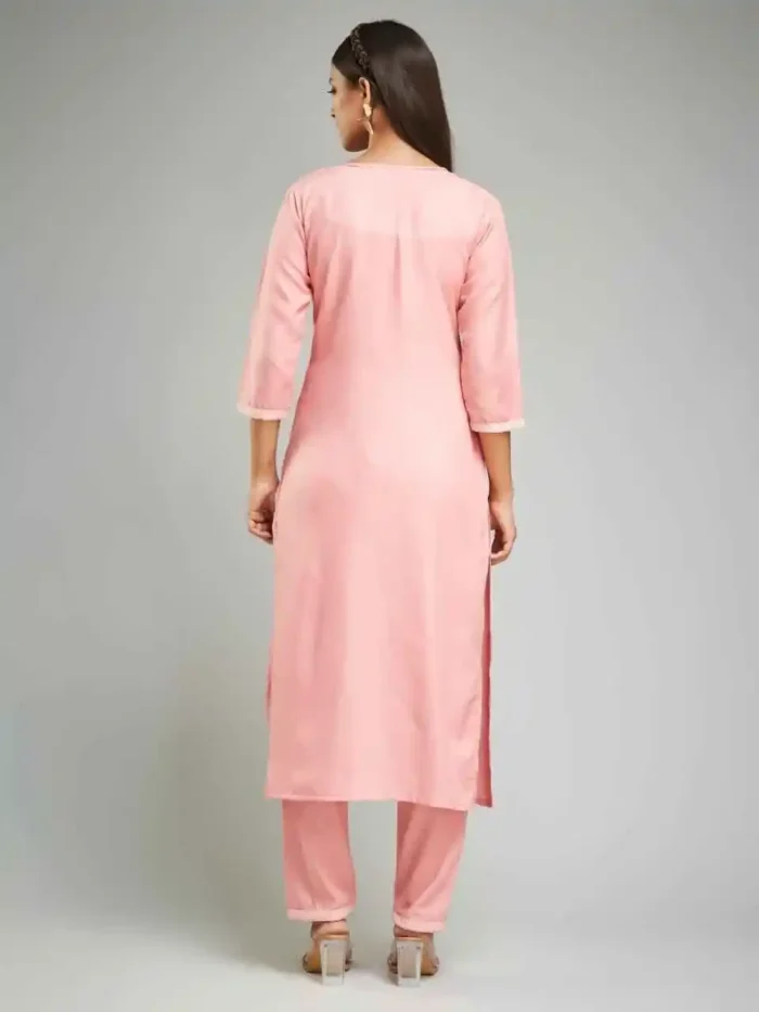 Peach Color Viscose Chanderi Designer Dress