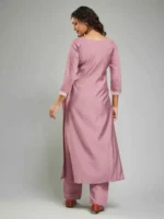 Pink Color Viscose Chanderi Premium Printed Suit