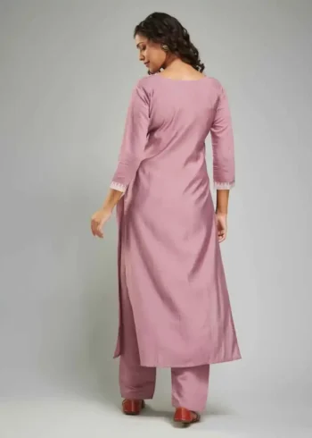 Pink Color Viscose Chanderi Premium Printed Suit