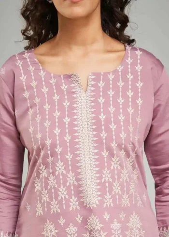 Pink Color Viscose Chanderi Premium Printed Suit
