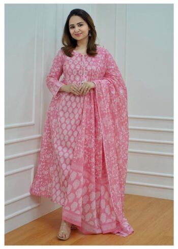 Pink Floral Afghani Suit
