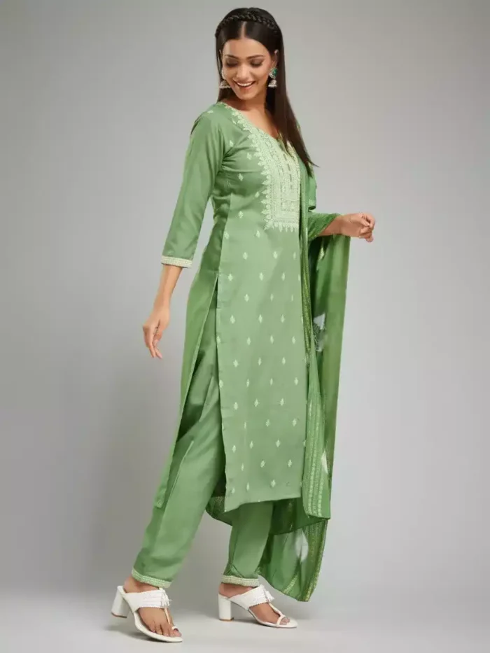 pista color viscose chanderi kurta suit set side min 1