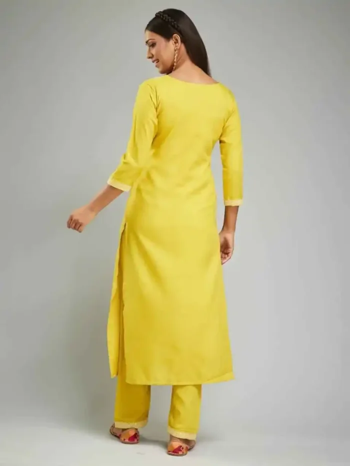 Premium Printed Yellow Color Kurta Suit Set