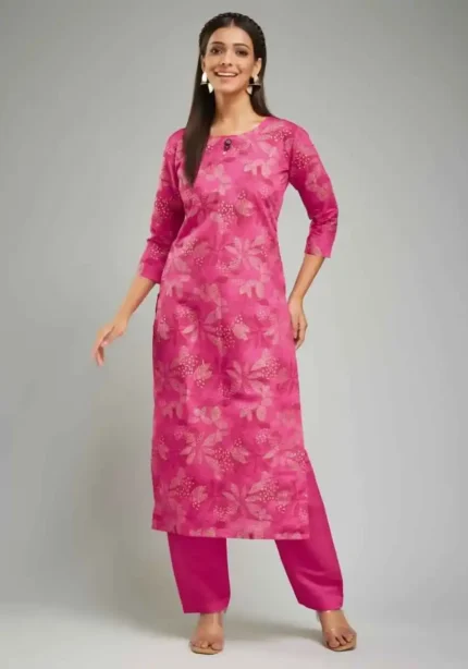 Rani Color Viscose Chanderi Kurti Set