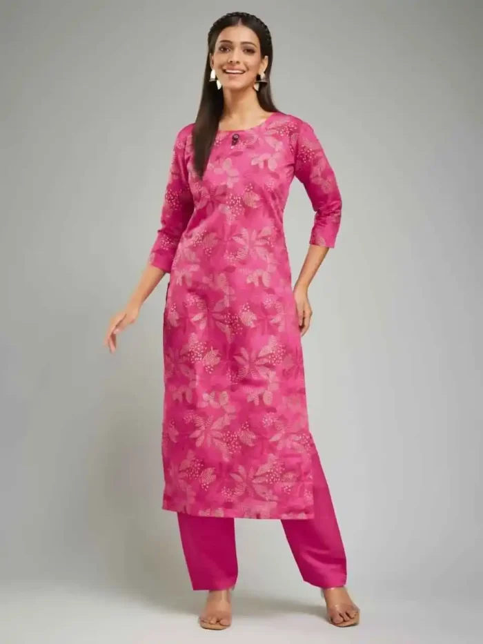 Rani Color Viscose Chanderi Kurti Set