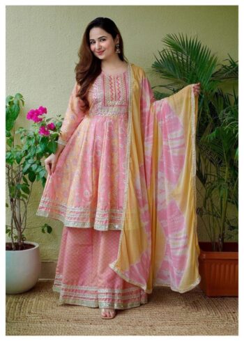 Short Anarkali Top With Sharara - Image 2