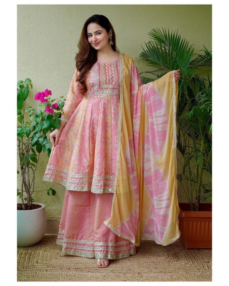 Short Anarkali Top With Sharara - Image 2