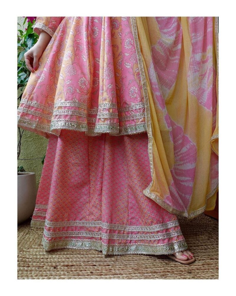 Short Anarkali Top With Sharara - Image 4