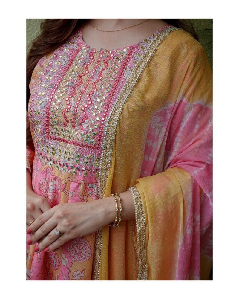 Short Anarkali Top With Sharara - Image 5