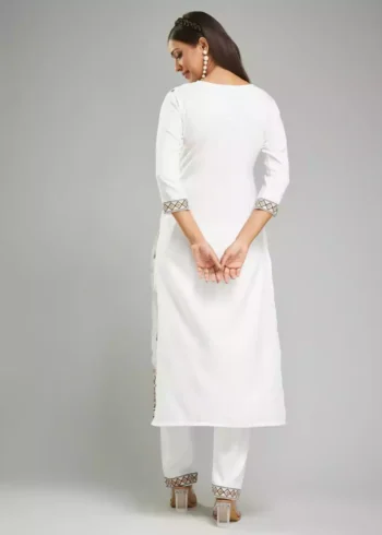 White Color Designer Kurta Suit Set - Image 2