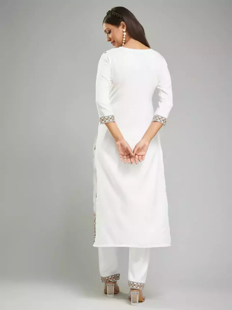 White Color Designer Kurta Suit Set - Image 2