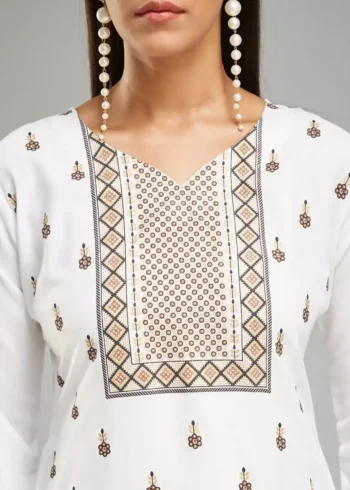 White Color Designer Kurta Suit Set - Image 3