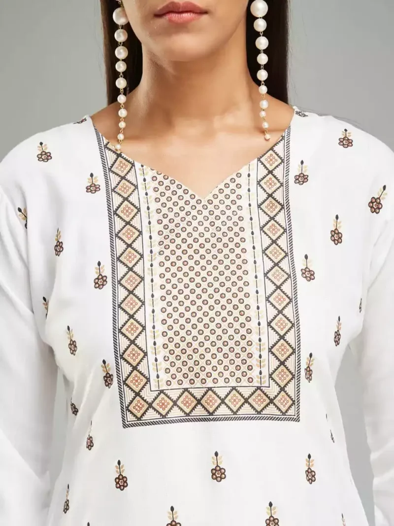 White Color Designer Kurta Suit Set - Image 3