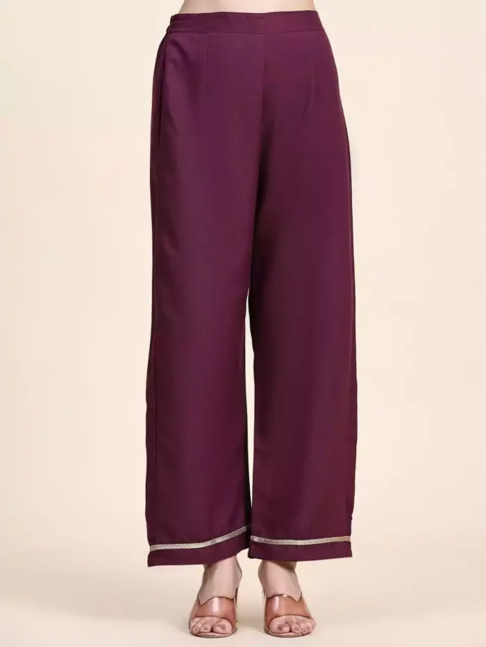 wine color cotton kurta suit set pant min