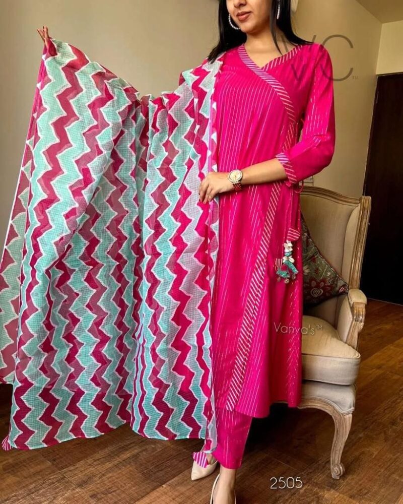 Womens Cotton Kurta With Dupatta - Image 2