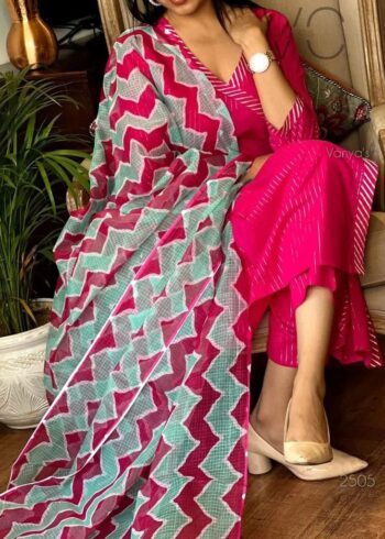 Womens Cotton Kurta With Dupatta - Image 3