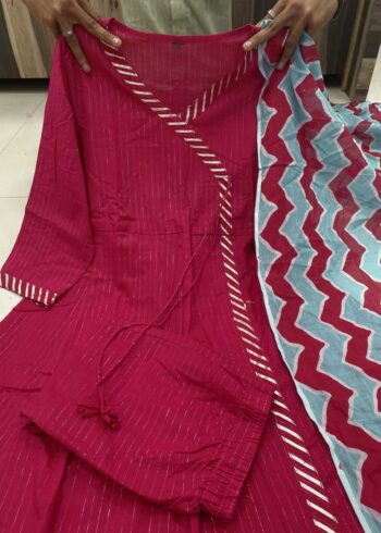 Womens Cotton Kurta With Dupatta - Image 4