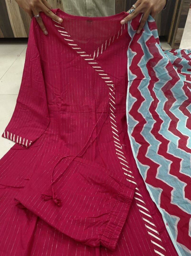 Womens Cotton Kurta With Dupatta - Image 4