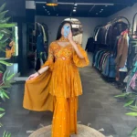 Mustard Color Georgette Sharara Dress