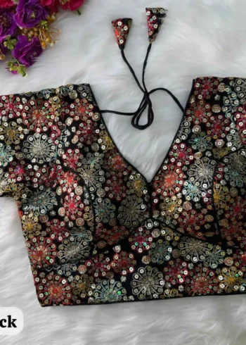 Sabyasachi Neck Style Sequins Multi Work Partywear Blouse