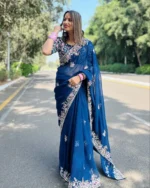 Blue Party Wear Soft Rangoli Silk Saree