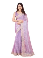 C-Pallu Burberry Silk Party Wear Saree in pastel colours