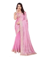 C-Pallu Burberry Silk Party Wear Saree in pastel colours