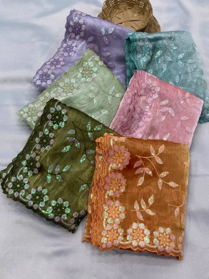C-Pallu Embroidery Work Burberry Silk Saree for wedding