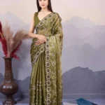 C-Pallu Embroidery Work Burberry Silk Saree for wedding