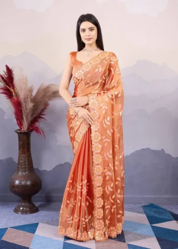 C-Pallu Embroidery Work Burberry Silk Saree for wedding