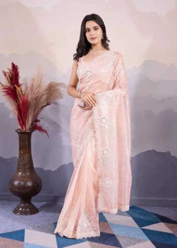 C-Pallu Twill Net Party Wear Designer Saree