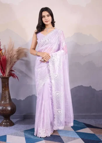 C-Pallu Twill Net Party Wear Designer Saree