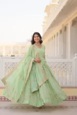 Faux Georgette Zari and Sequins Embroidered Designer Gown