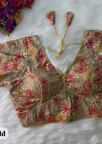 Sabyasachi Neck Style Sequins Multi Work Partywear Blouse
