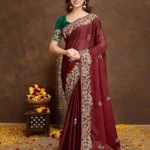 Maroon Soft Rangoli Silk Designer Saree Buy Celebrity Sarees Online