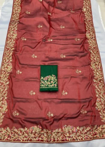 Maroon Soft Rangoli Silk Designer Saree