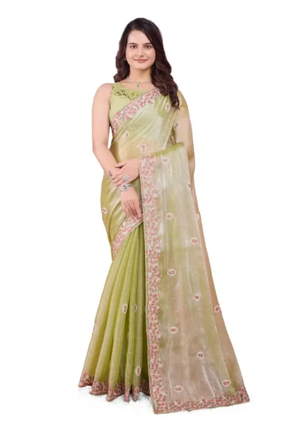 Party Wear Soft Premium Burberry Silk pastel colours Saree