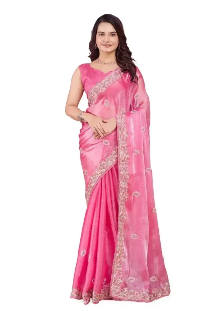 Party Wear Soft Premium Burberry Silk pastel colours Saree