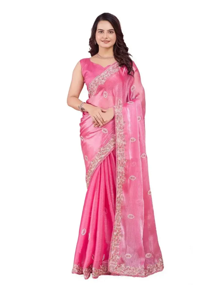 Party Wear Soft Premium Burberry Silk pastel colours Saree