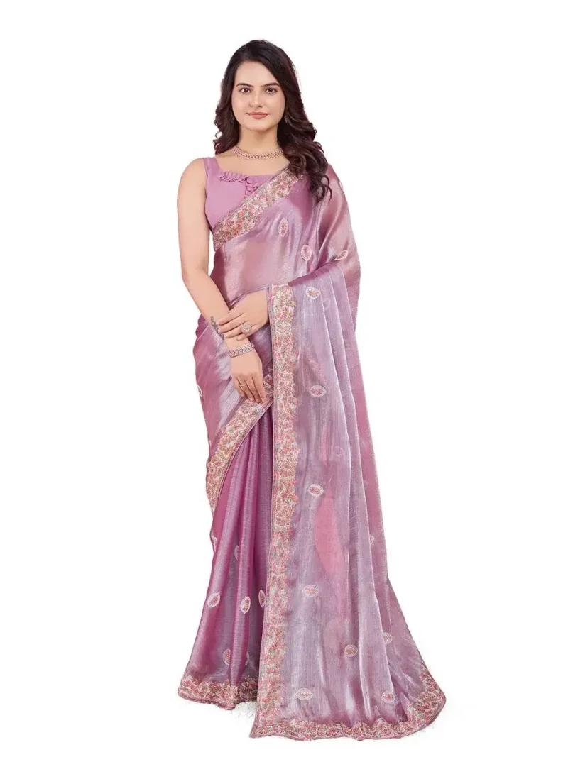 Party Wear Soft Premium Burberry Silk Saree
