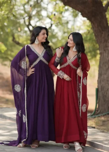 Premium Alia Cut Readymade Gown with Dupatta