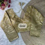 gold color pure dola silk full sleeves readymade blouse