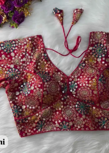 Sabyasachi Neck Style Sequins Multi Work Partywear Blouse
