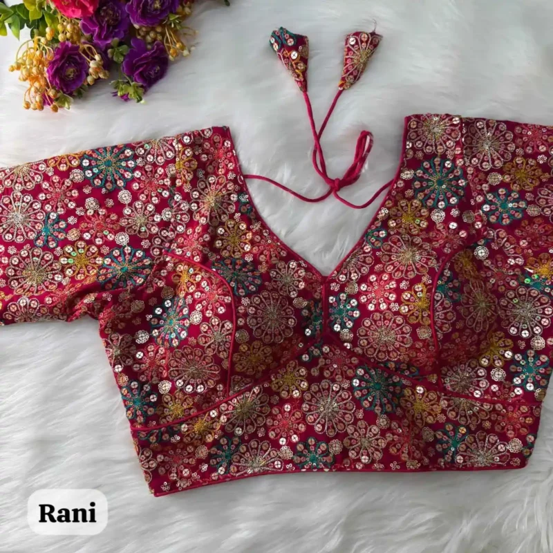 Sabyasachi Neck Style Sequins Multi Work Partywear Blouse